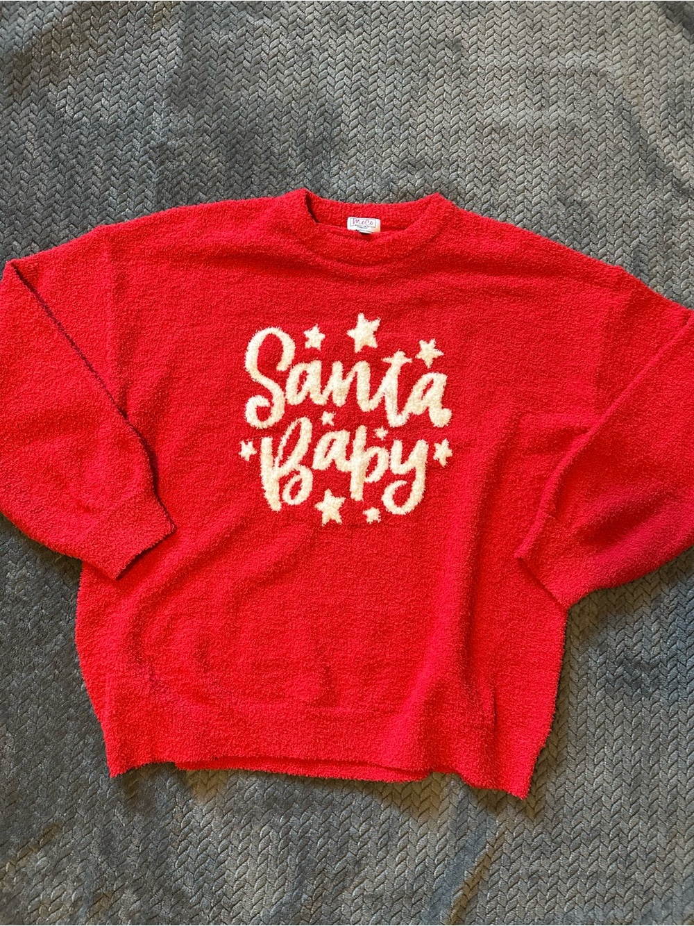 Women's Red 'Santa Baby' Crew Neck Holiday Sweater